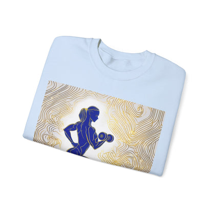 boostlete-iron-intent-scene-lunge-neon-line-art-0392 — Unisex Heavy Blend Crewneck (G18000)