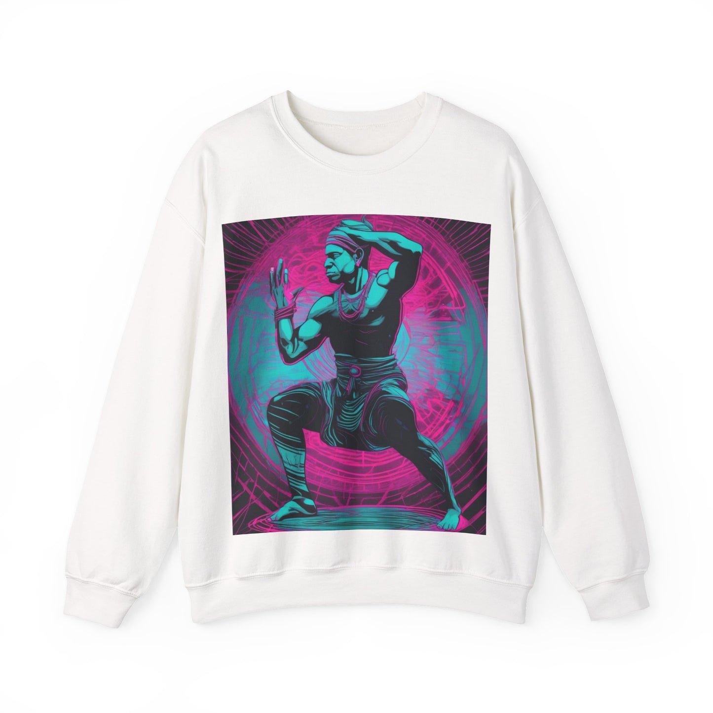 boostlete-rise-grind-scene-yogi-motion-line-art-0240 — Unisex Heavy Blend Crewneck Sweatshirt (Gildan)