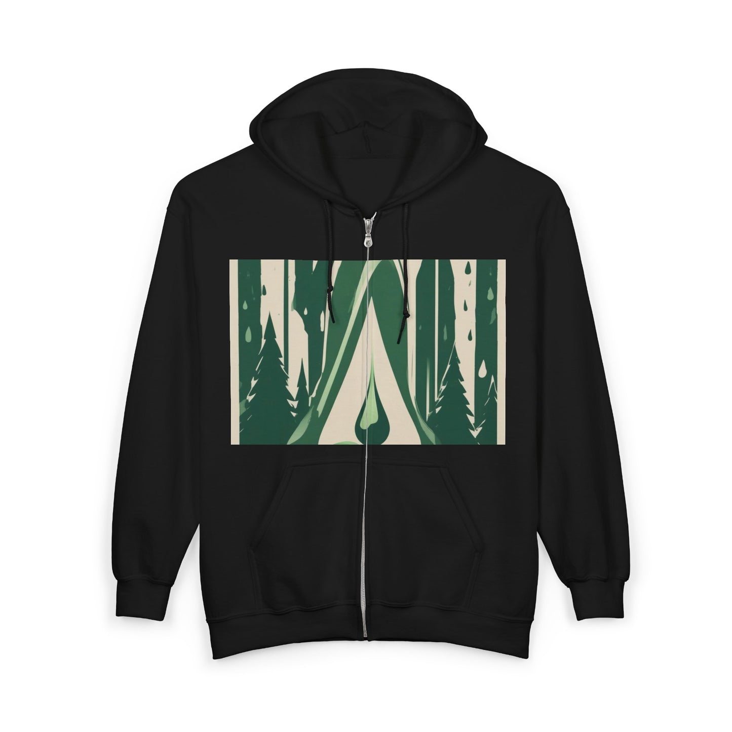 boostlete-quiet-power-icon-water-glitch-retro-0186 — Unisex Heavy Blend Full-Zip Hooded Sweatshirt