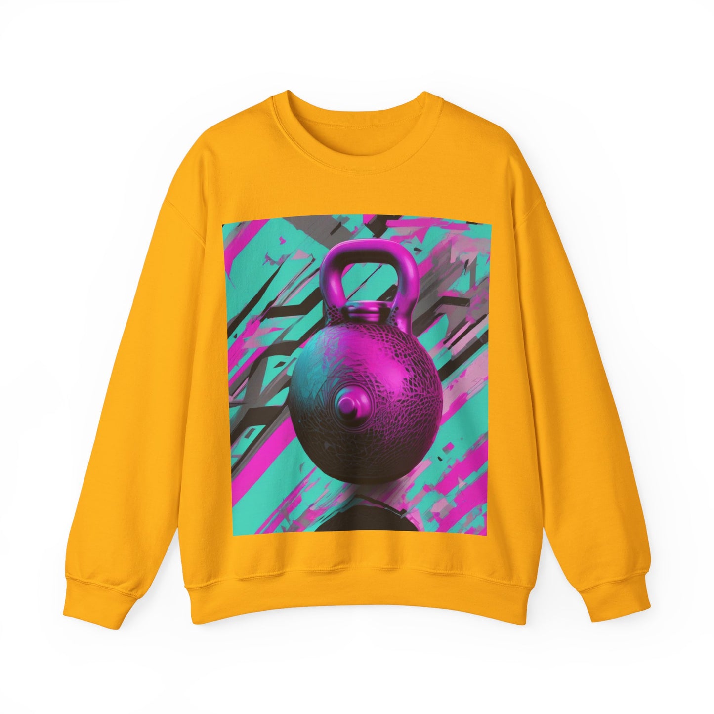 boostlete-mile-by-mile-scene-kettlebell-3d-monoline-1364 — Unisex Heavy Blend Crewneck (G18000)