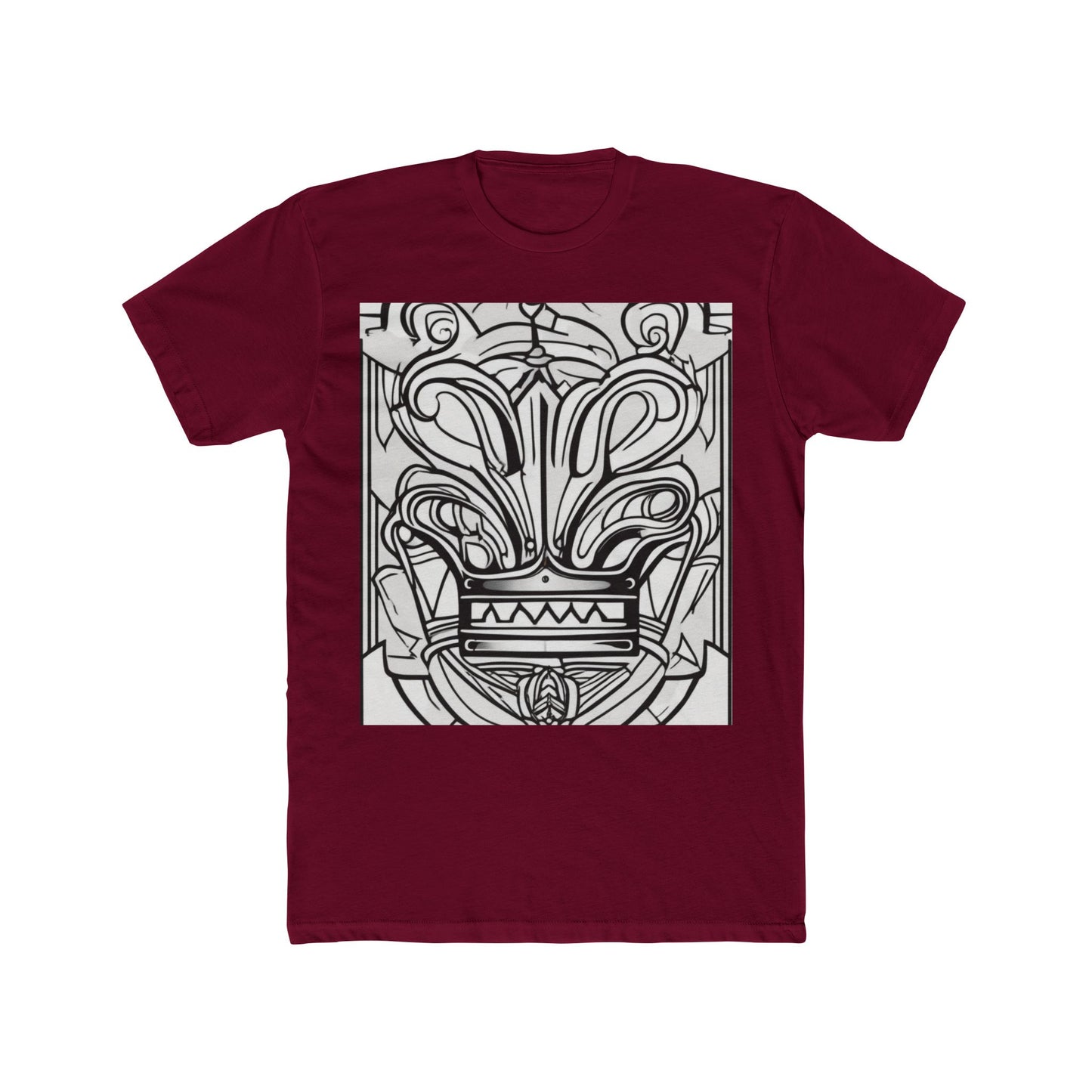 boostlete-boost-mode-icon-crown-offset-line-art-0190 — Unisex Cotton Crew Tee (NL 3600)