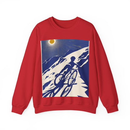 boostlete-am-crew-scene-cyclist-offset-bold-0008 — Unisex Heavy Blend Crewneck Sweatshirt (Gildan)