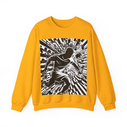 boostlete-field-day-scene-sprinter-halftone-athletic-0248 — Unisex Heavy Blend Crewneck Sweatshirt (Gildan)