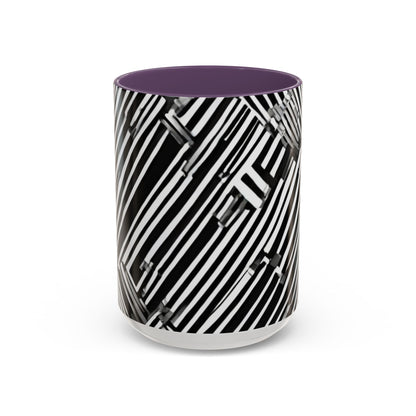 boostlete-mile-by-mile-pattern-barcode-monoline-0059 — Accent Mug 11oz/15oz