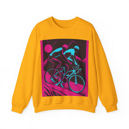 boostlete-rise-grind-scene-cyclist-outline-vector-0868 — Unisex Heavy Blend Crewneck (G18000)