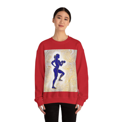 boostlete-iron-intent-scene-lunge-neon-line-art-0392 — Unisex Heavy Blend Crewneck (G18000)