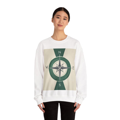 boostlete-iron-intent-icon-compass-soft-blueprint-0614 — Unisex Heavy Blend Crewneck (G18000)