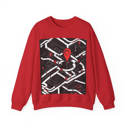 boostlete-am-crew-icon-map-matte-isometric-0094 — Unisex Heavy Blend Crewneck Sweatshirt (Gildan)