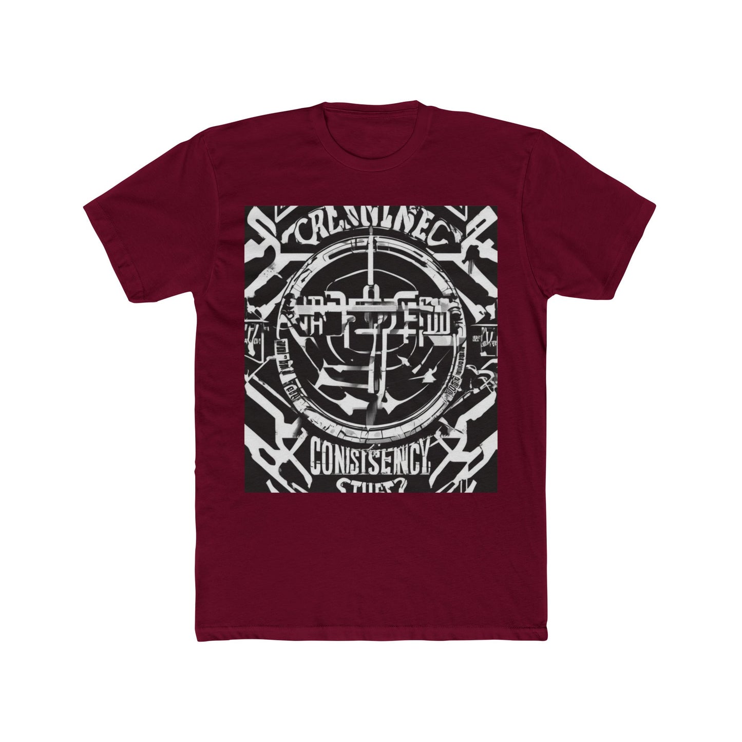 boostlete-am-crew-type-consistency-is-the-flex-centered-industrial-0137 — Unisex Cotton Crew Tee (NL 3600)