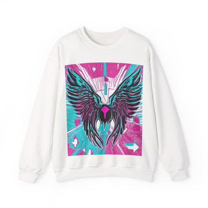 boostlete-am-crew-icon-wings-outline-line-art-0282 — Unisex Heavy Blend Crewneck Sweatshirt (Gildan)