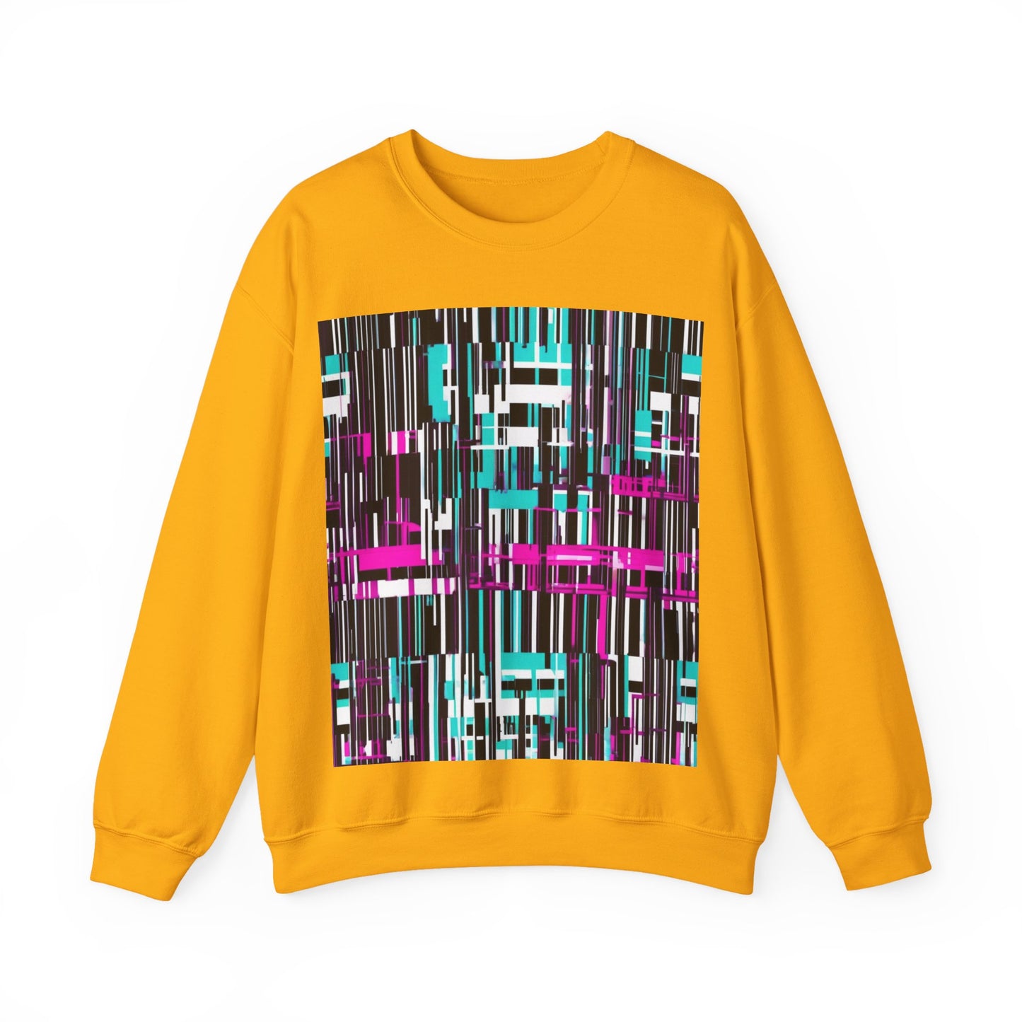 boostlete-am-crew-pattern-barcode-bold-0023 — Unisex Heavy Blend Crewneck Sweatshirt (Gildan)