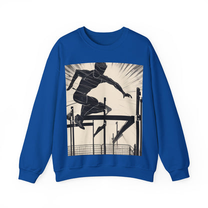 boostlete-iron-intent-scene-hurdler-speed-blueprint-0152 — Unisex Heavy Blend Crewneck Sweatshirt (Gildan)