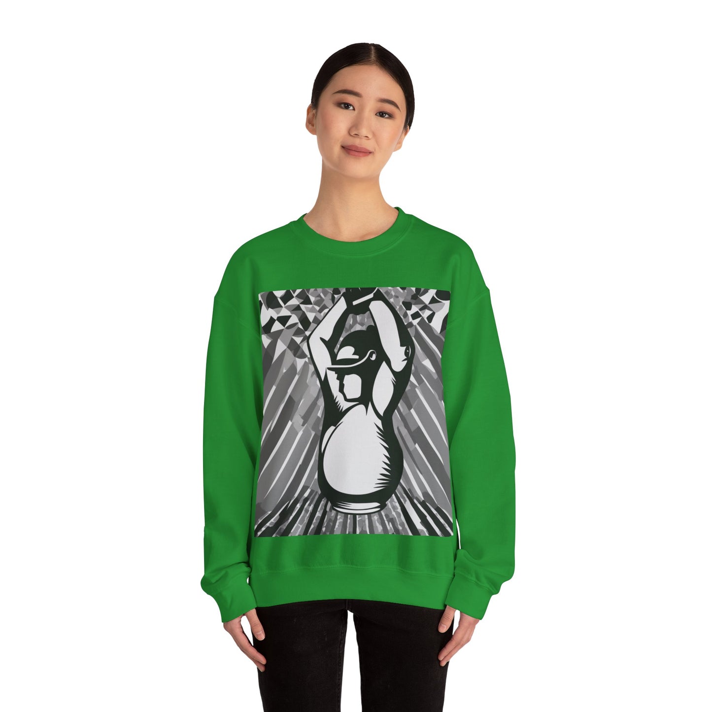 boostlete-iron-intent-scene-kettlebell-grainy-modern-0276 — Unisex Heavy Blend Crewneck Sweatshirt (Gildan)