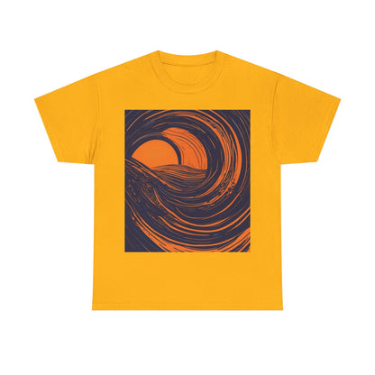 boostlete-rise-grind-icon-sunrise-speed-line-art-0202 — Unisex Heavy Cotton Tee (Gildan 5000)