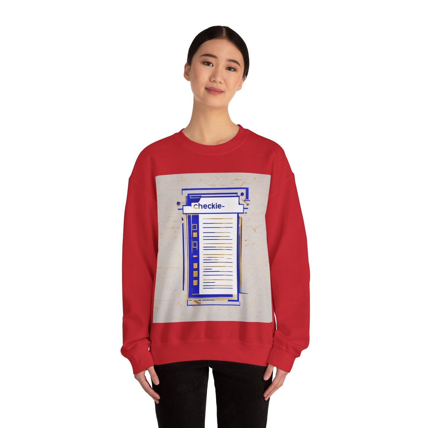 boostlete-am-crew-icon-checklist-glitch-badge-0018 — Unisex Heavy Blend Crewneck Sweatshirt (Gildan)