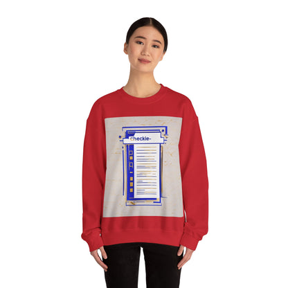 boostlete-am-crew-icon-checklist-glitch-badge-0018 — Unisex Heavy Blend Crewneck Sweatshirt (Gildan)