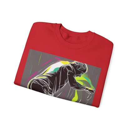 boostlete-iron-intent-scene-athlete-neon-monoline-0140 — Unisex Heavy Blend Crewneck Sweatshirt (Gildan)