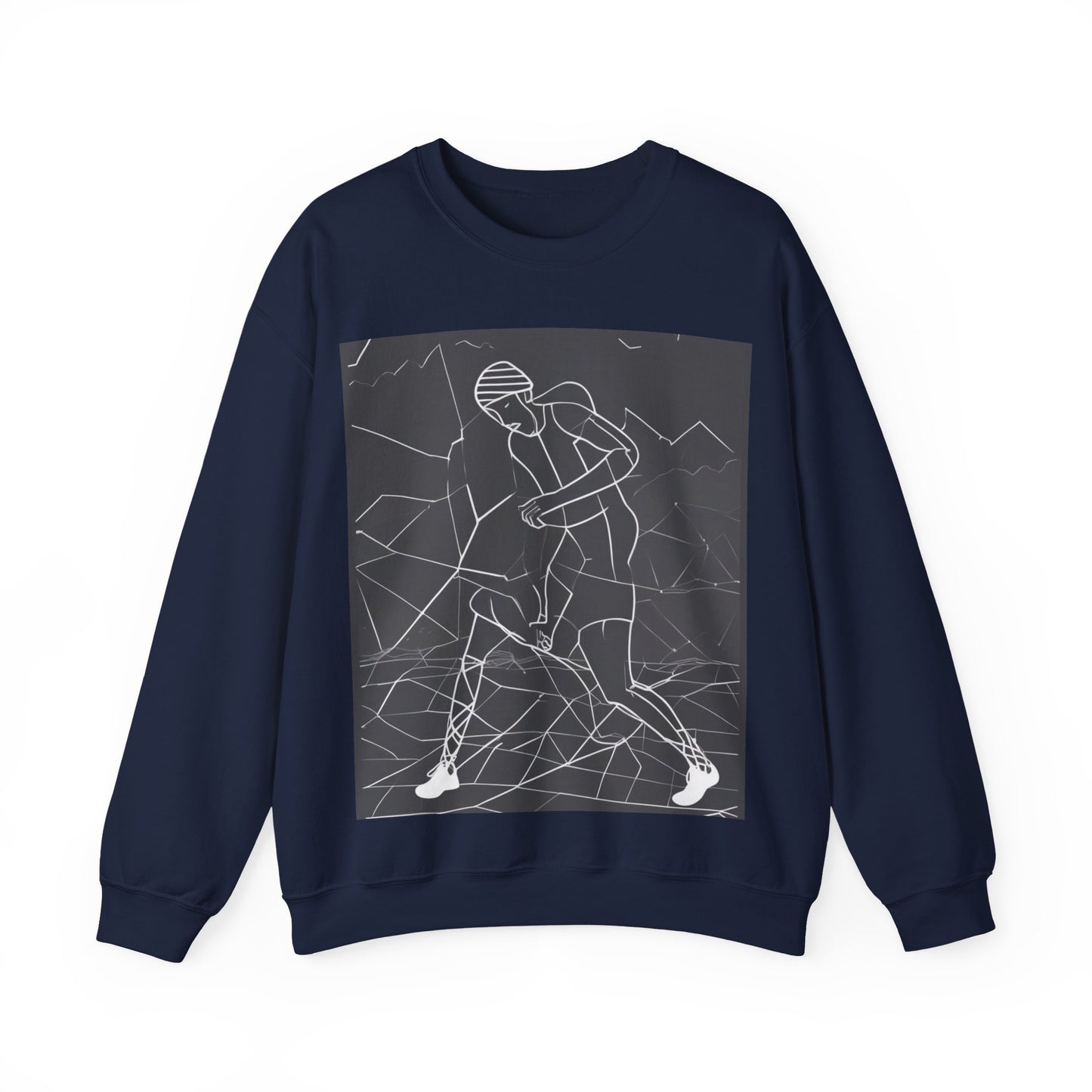 boostlete-pr-season-scene-runner-outline-geometric-1072 — Unisex Heavy Blend Crewneck (G18000)
