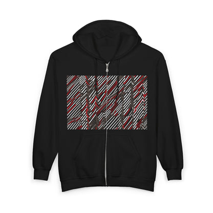 boostlete-field-day-pattern-diagonal-paper-0287 — Unisex Heavy Blend Full-Zip Hooded Sweatshirt