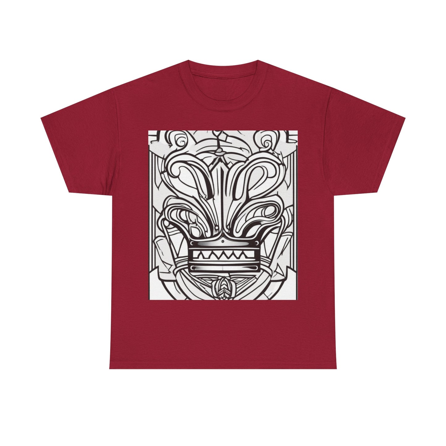 boostlete-boost-mode-icon-crown-offset-line-art-0190 — Unisex Heavy Cotton Tee (Gildan 5000)