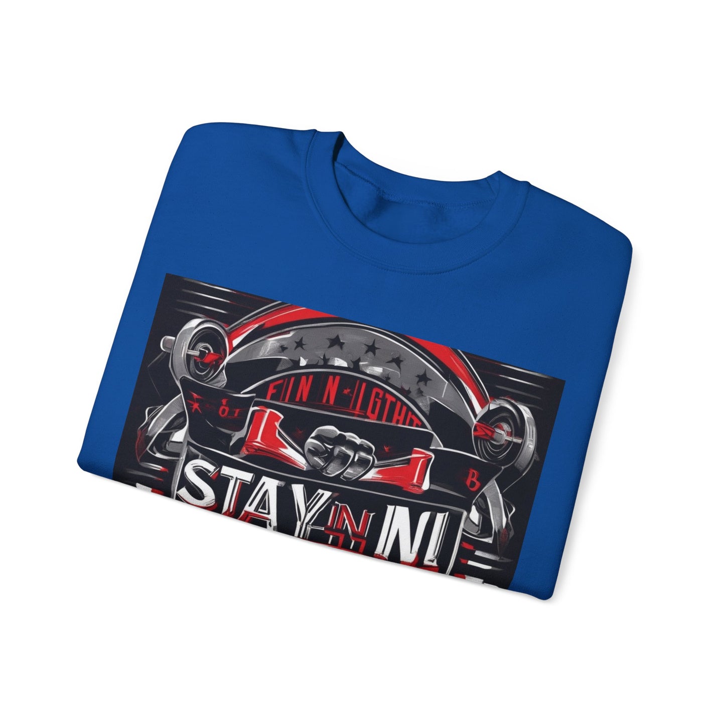 boostlete-rise-grind-type-stay-in-the-fight-banner-retro-1441 — Unisex Heavy Blend Crewneck (G18000)