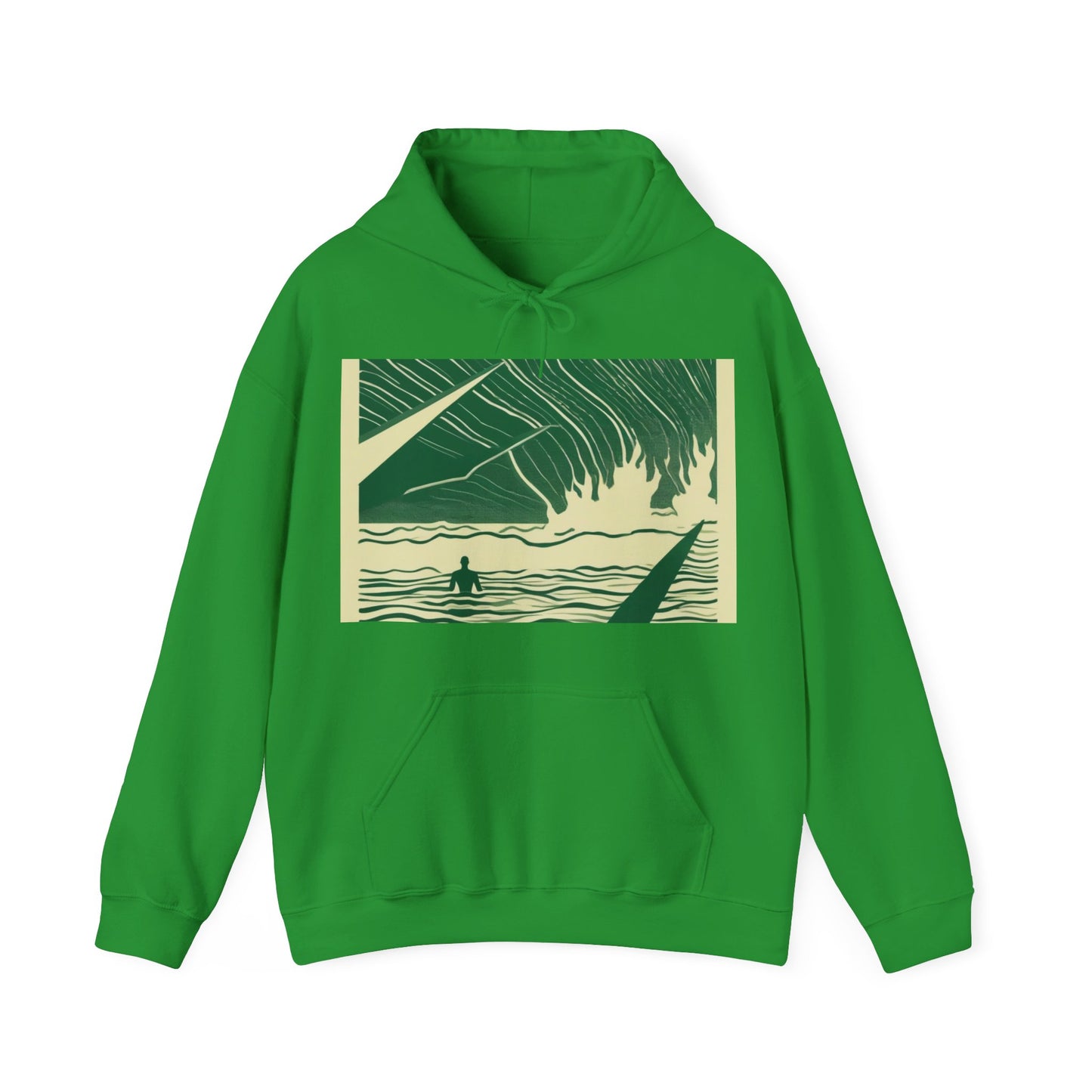 boostlete-mile-by-mile-icon-swimmer-motion-isometric-0078 — Unisex Heavy Blend Hooded Sweatshirt (Gildan)