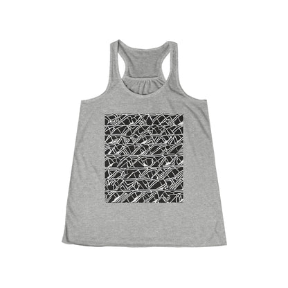 boostlete-boost-mode-pattern-stair-steps-athletic-0311 — Women's Flowy Racerback Tank (B+C 8800)
