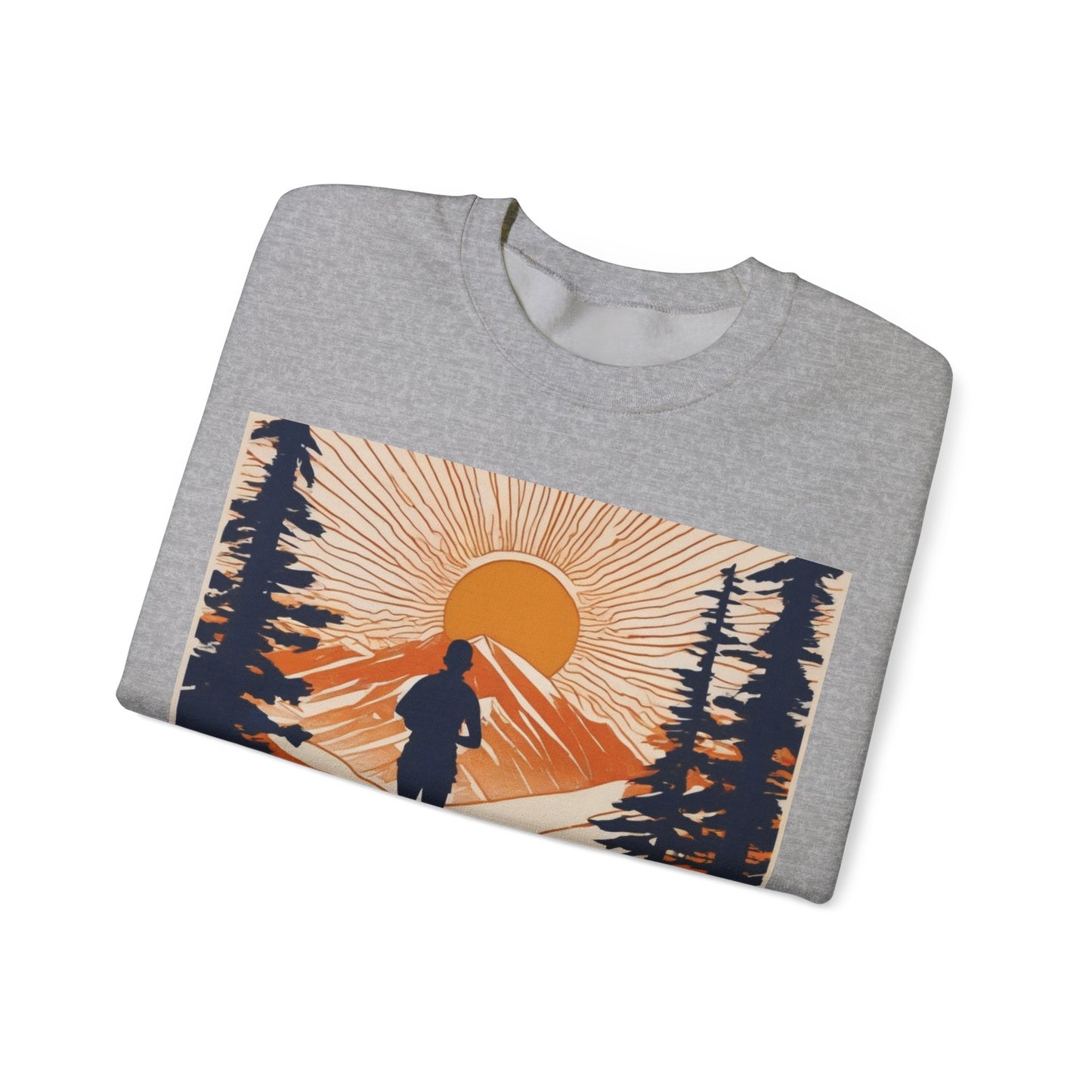 boostlete-iron-intent-scene-trail-glitch-badge-0100 — Unisex Heavy Blend Crewneck Sweatshirt (Gildan)