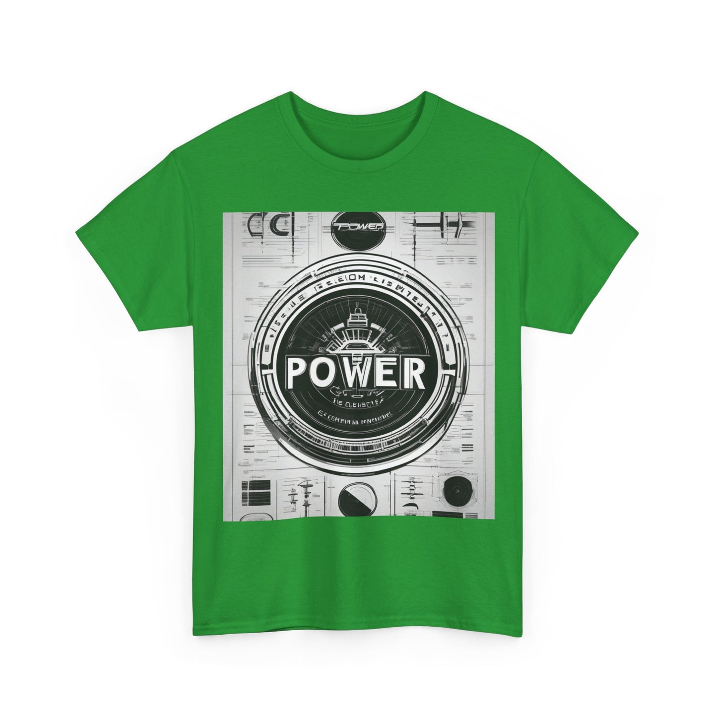 boostlete-boost-mode-type-power-in-quiet-badge-blueprint-0245 — Unisex Heavy Cotton Tee (Gildan 5000)