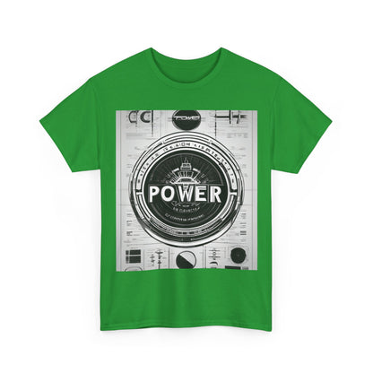 boostlete-boost-mode-type-power-in-quiet-badge-blueprint-0245 — Unisex Heavy Cotton Tee (Gildan 5000)