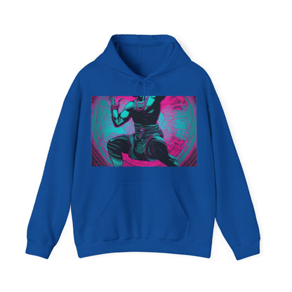 boostlete-rise-grind-scene-yogi-motion-line-art-0240 — Unisex Heavy Blend Hooded Sweatshirt (Gildan)