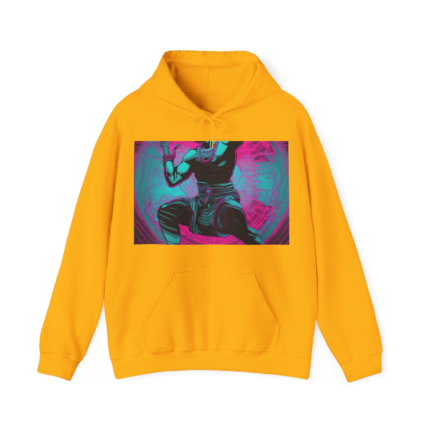 boostlete-rise-grind-scene-yogi-motion-line-art-0240 — Unisex Heavy Blend Hooded Sweatshirt (Gildan)