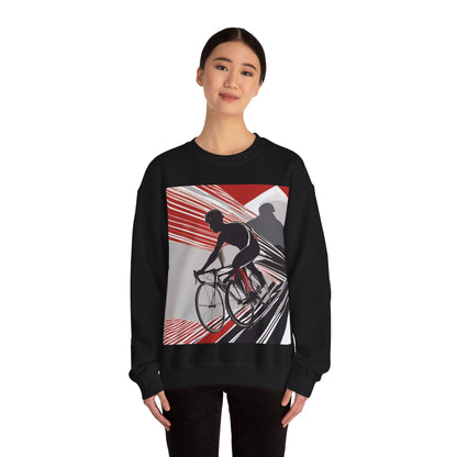 boostlete-boost-mode-scene-cyclist-speed-geometric-0208 — Unisex Heavy Blend Crewneck Sweatshirt (Gildan)