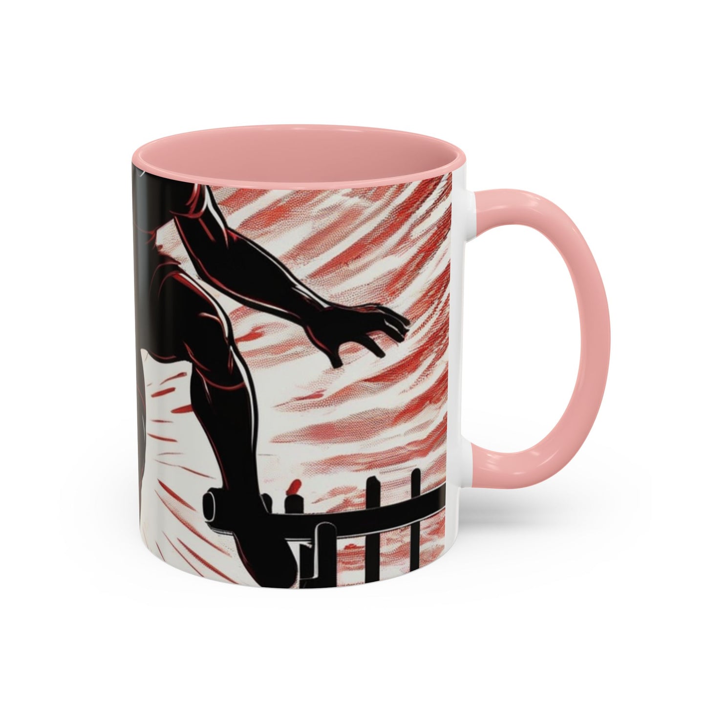 boostlete-recovery-progress-scene-hurdler-halftone-engraved-0212 — Accent Mug 11oz/15oz