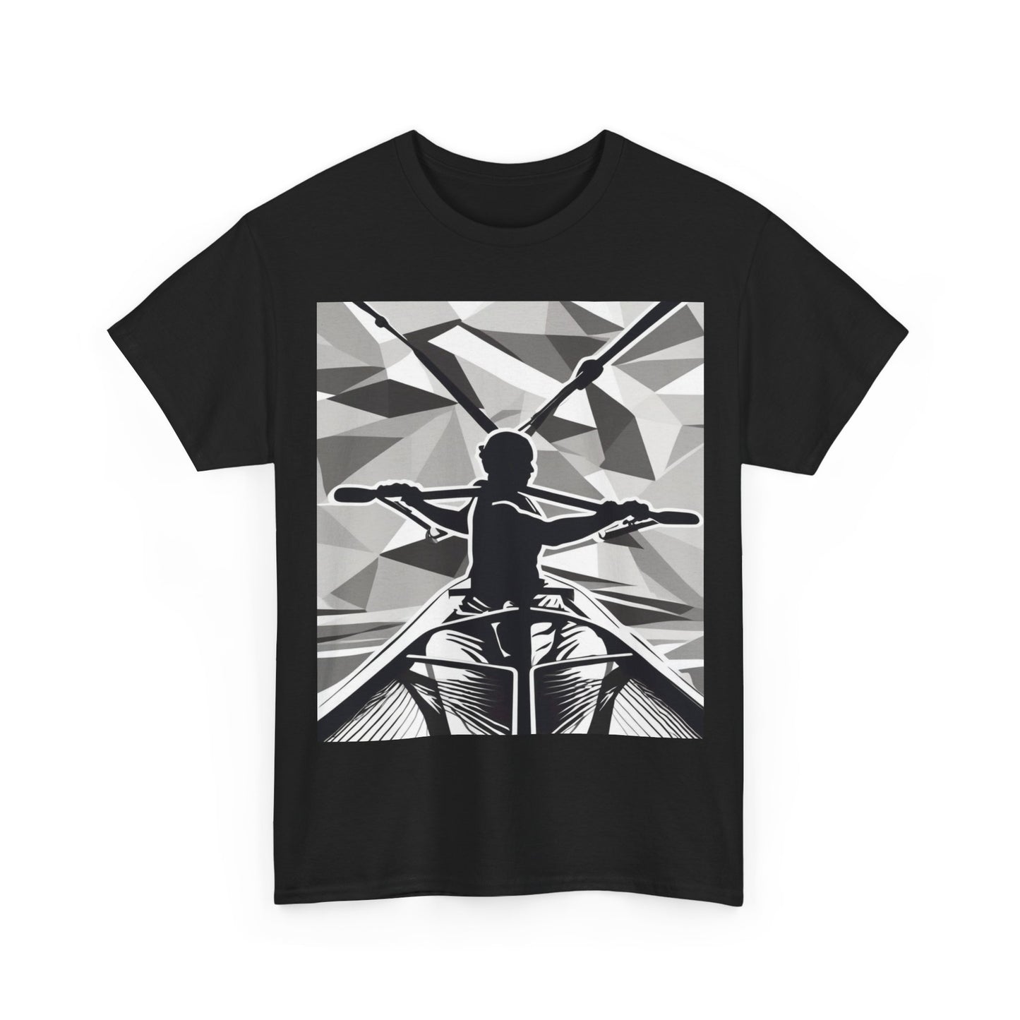 boostlete-am-crew-scene-rower-outline-geometric-0060 — Unisex Heavy Cotton Tee (Gildan 5000)