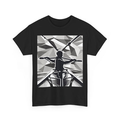 boostlete-am-crew-scene-rower-outline-geometric-0060 — Unisex Heavy Cotton Tee (Gildan 5000)