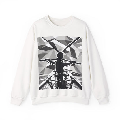 boostlete-am-crew-scene-rower-outline-geometric-0060 — Unisex Heavy Blend Crewneck Sweatshirt (Gildan)