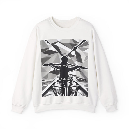 boostlete-am-crew-scene-rower-outline-geometric-0060 — Unisex Heavy Blend Crewneck Sweatshirt (Gildan)