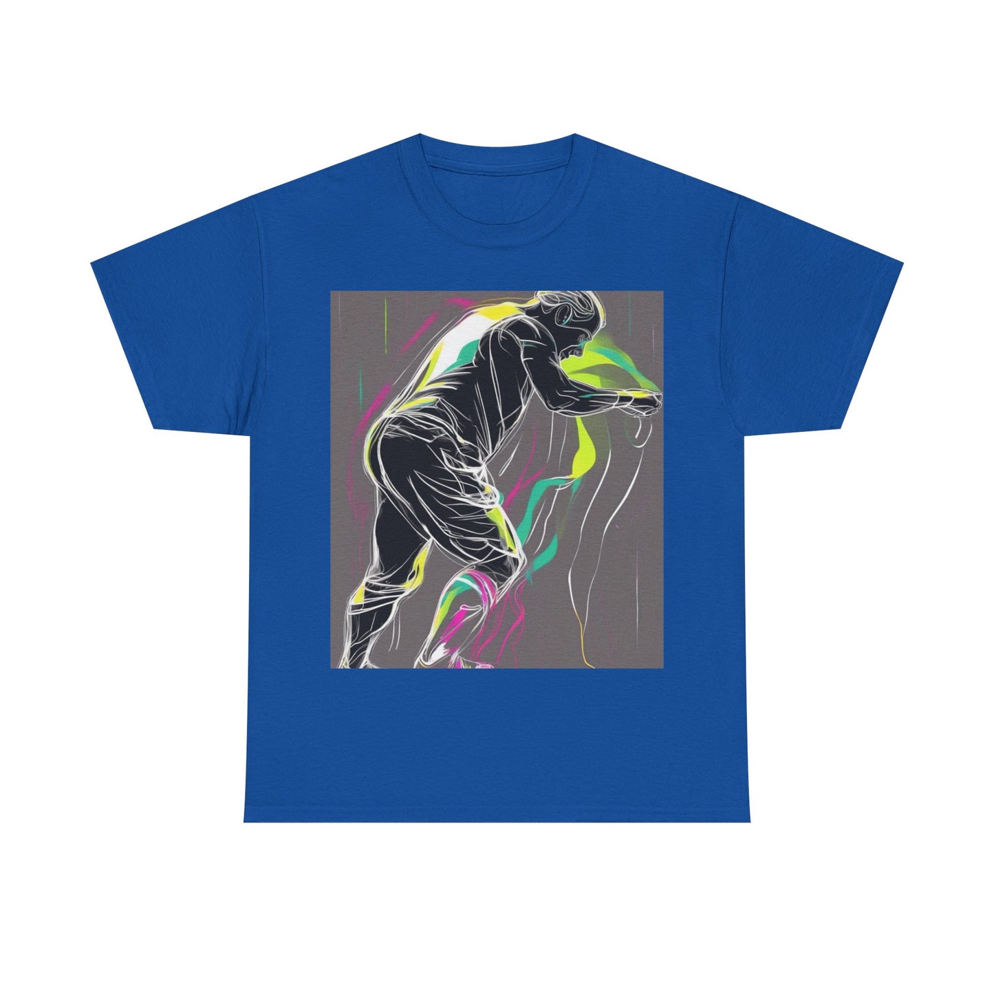 boostlete-iron-intent-scene-athlete-neon-monoline-0140 — Unisex Heavy Cotton Tee (Gildan 5000)