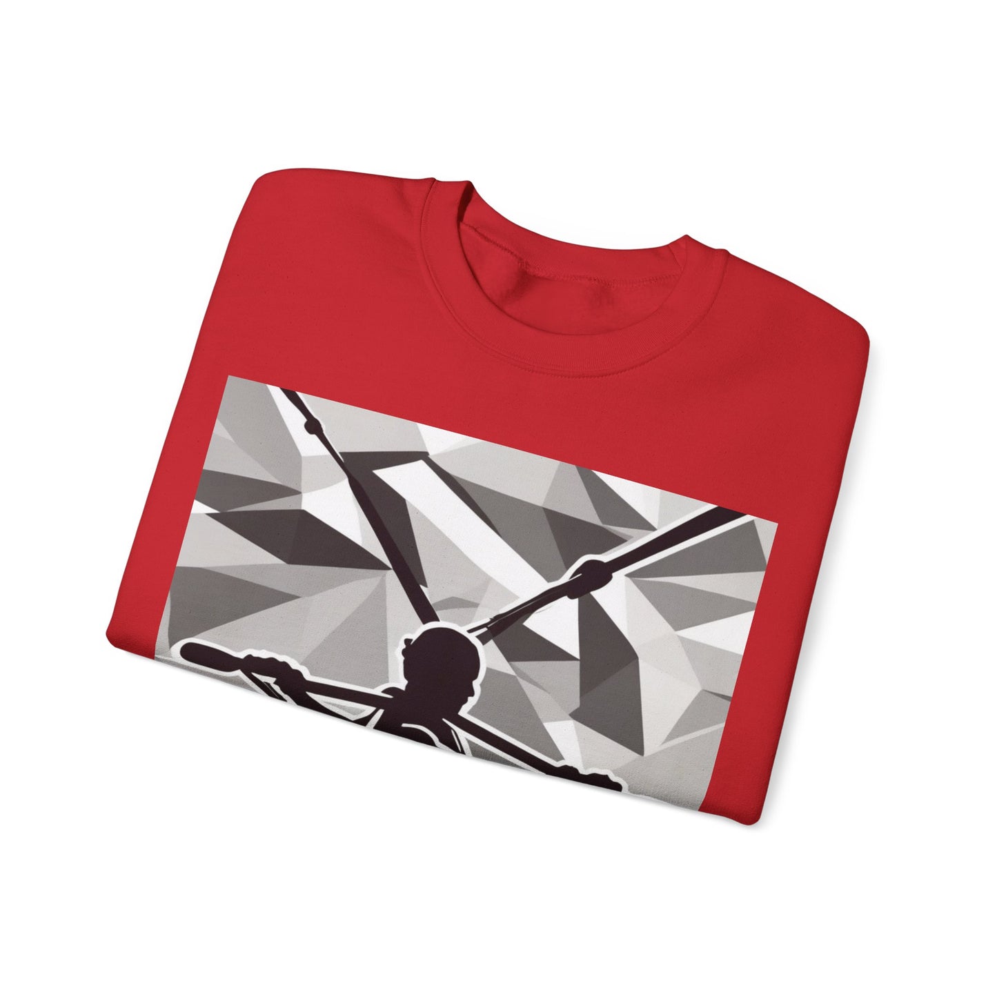 boostlete-am-crew-scene-rower-outline-geometric-0060 — Unisex Heavy Blend Crewneck Sweatshirt (Gildan)