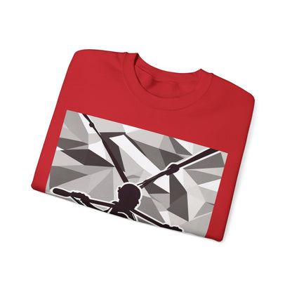 boostlete-am-crew-scene-rower-outline-geometric-0060 — Unisex Heavy Blend Crewneck Sweatshirt (Gildan)