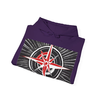 boostlete-boost-mode-icon-compass-chalk-vector-1382 — Unisex Heavy Blend Hoodie (G18500)