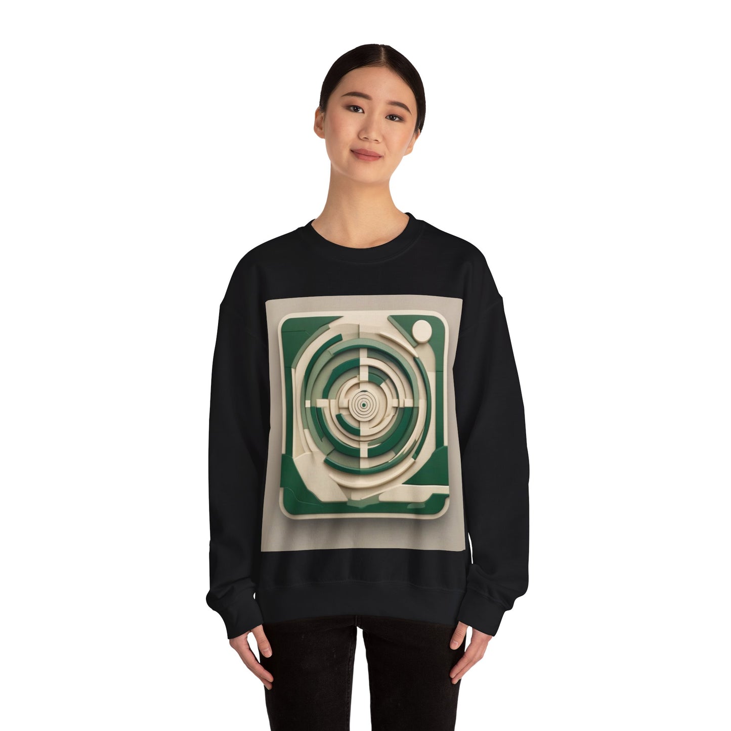 boostlete-mile-by-mile-icon-target-3d-modern-0306 — Unisex Heavy Blend Crewneck (G18000)