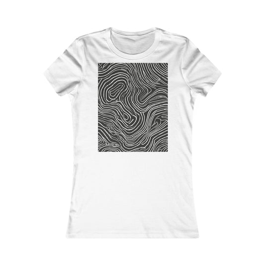boostlete-field-day-pattern-topographic-badge-0307 — Women's Favorite Tee (B+C 6004)