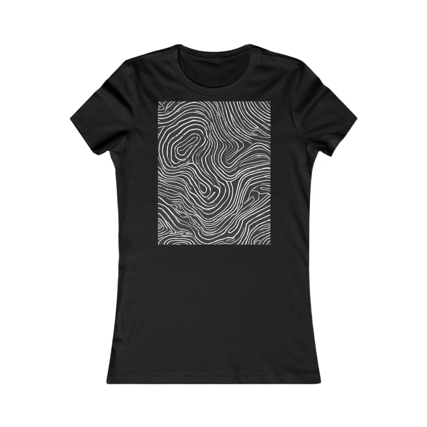 boostlete-field-day-pattern-topographic-badge-0307 — Women's Favorite Tee (B+C 6004)