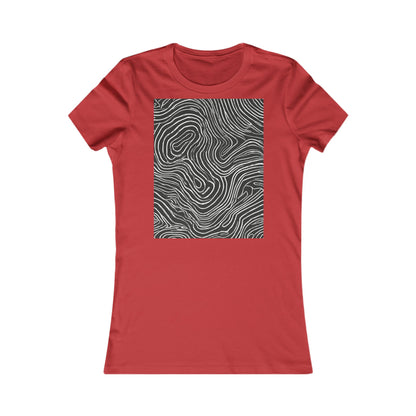 boostlete-field-day-pattern-topographic-badge-0307 — Women's Favorite Tee (B+C 6004)