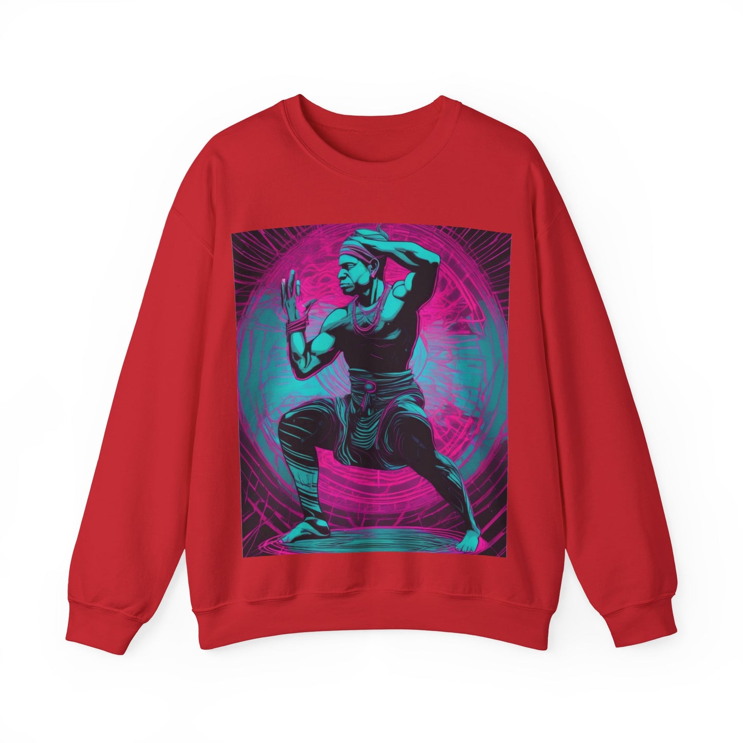 boostlete-rise-grind-scene-yogi-motion-line-art-0240 — Unisex Heavy Blend Crewneck Sweatshirt (Gildan)