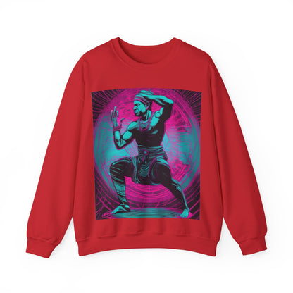 boostlete-rise-grind-scene-yogi-motion-line-art-0240 — Unisex Heavy Blend Crewneck Sweatshirt (Gildan)