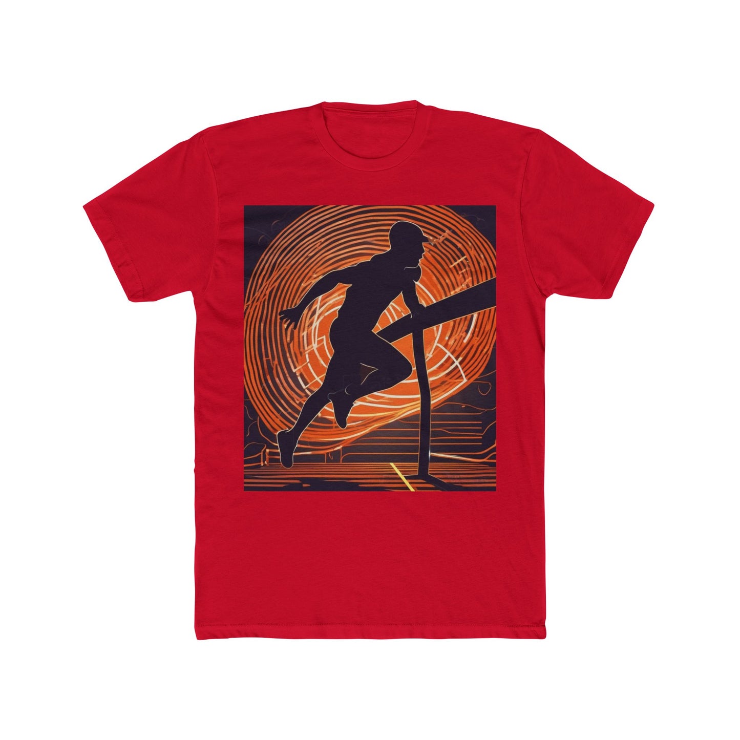 boostlete-iron-intent-scene-hurdler-neon-modern-0264 — Unisex Cotton Crew Tee (NL 3600)