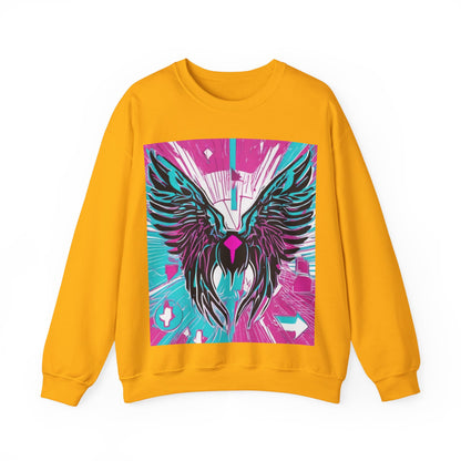 boostlete-am-crew-icon-wings-outline-line-art-0282 — Unisex Heavy Blend Crewneck Sweatshirt (Gildan)